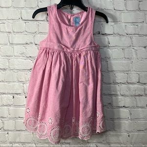 Gap PINK EMBROIDERY SLEEVELESS DRESS.